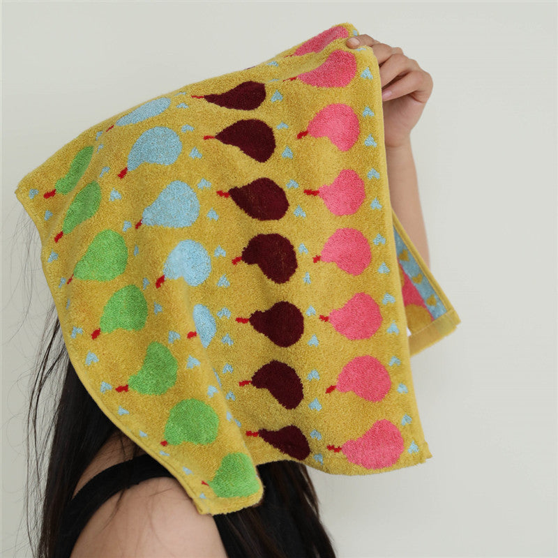 Cute Pear Cotton Soft Absorbent Bath Towel