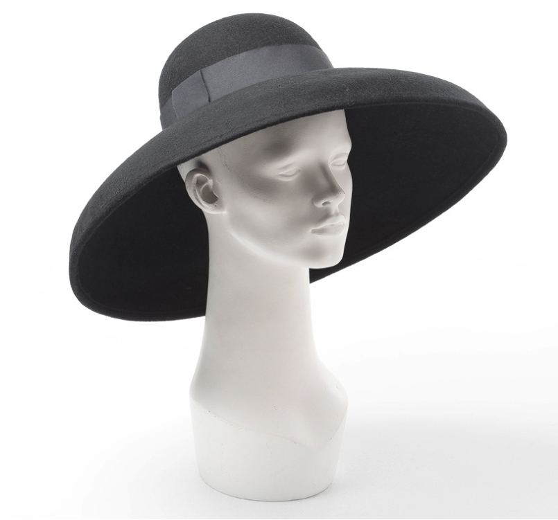 Fashionable Vintage Wide-Brim Wool Felt Hat