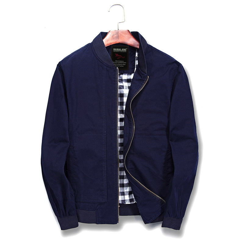 Men's Slim Fit Cotton Casual Baseball Jacket