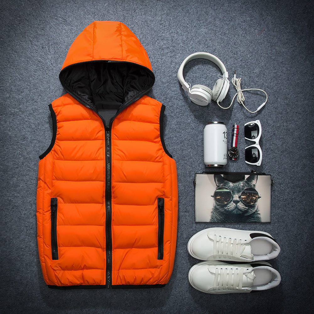 Korean Style Couple's Down Cotton Vest for Fall/Winter