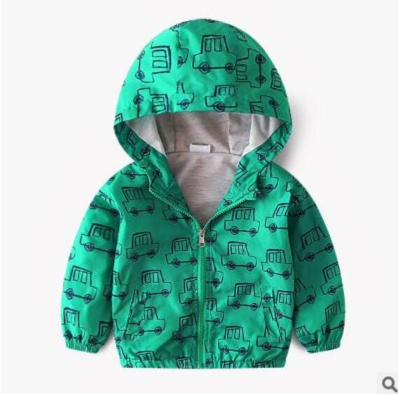 Boys' Casual Hooded Windbreaker Jacket for Spring/Fall