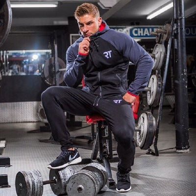 Muscle Brothers Color Block Hoodie Set for Fall/Winter