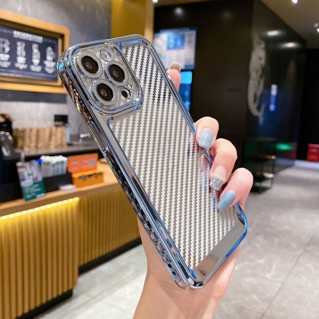 Electroplated Carbon Fiber Phone Case for iPhone 13 Pro Max