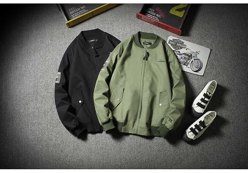 Men's Pilot Jacket Baseball Style for Spring and Autumn