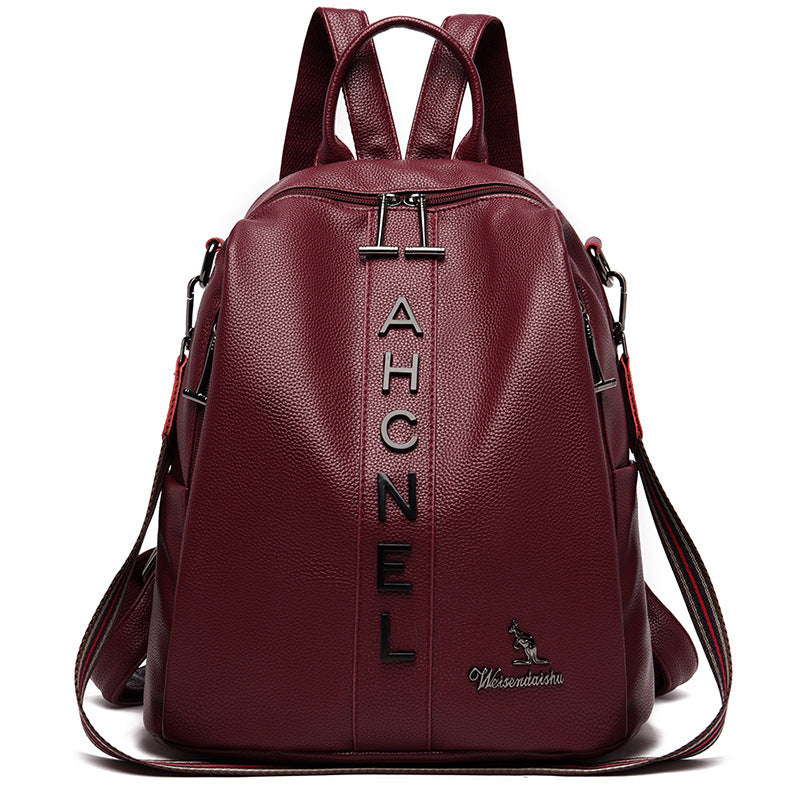 Fashion Women's Casual Large Capacity Leather Backpack