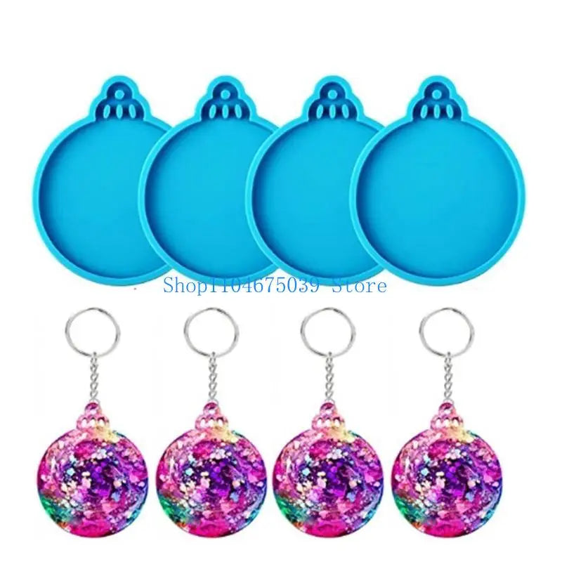 5asd Beautiful Resin Mould Crystal Ornaments Makiing Mold Christmas Round Silicone Mold Handy Blank Mold for Artistic Creator