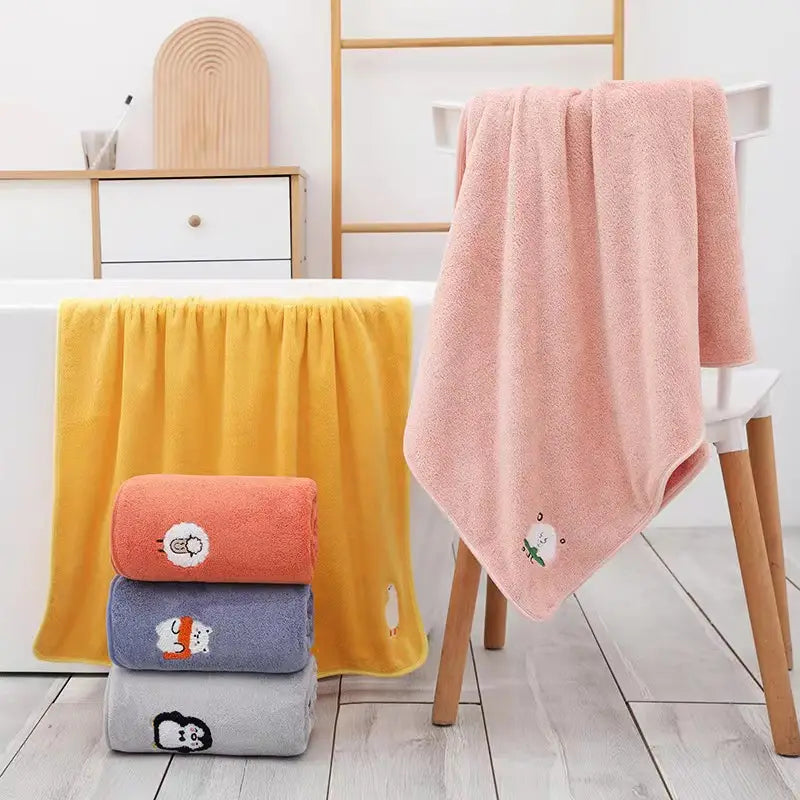 Cartoon Embroidery Thick Soft Towel Set (1pc)