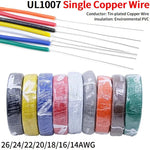 5/20M Single Core Copper Wire 26 24 22 20 18 16 14 AWG PVC Insulation Solid Tinned Plating LED Line DIY Equipment Electric Cable - flohmarkt-deutschland.shop