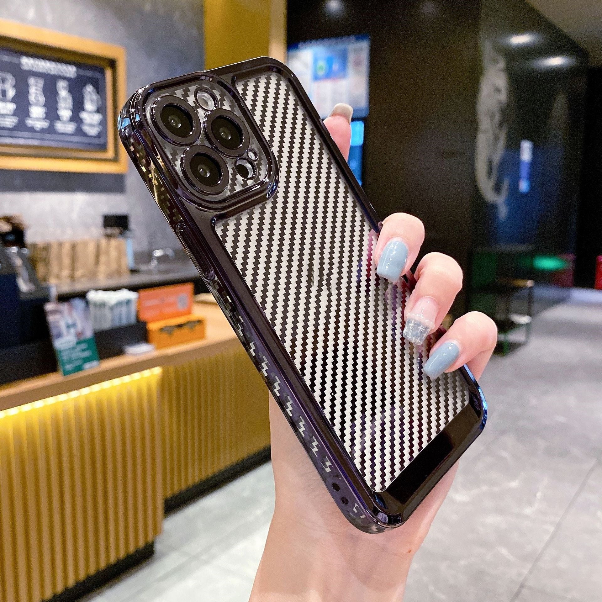 Electroplated Carbon Fiber Phone Case for iPhone 13 Pro Max