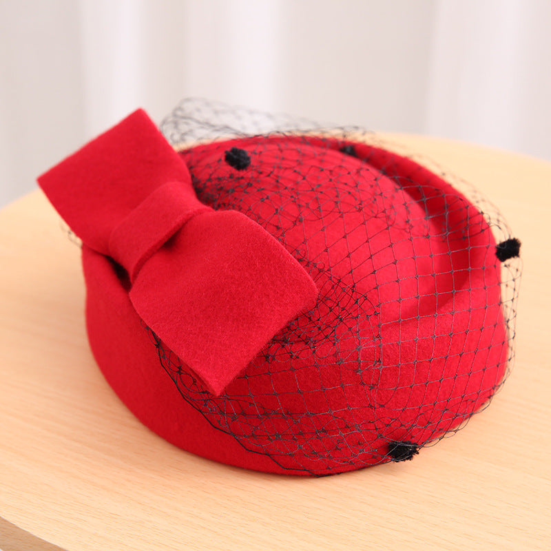 Korean Style Women's Wool Felt Bowler Hat for Winter