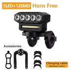 5/8 LED Fahrrad-Frontlicht, USB wiederaufladbar, 130 dB, Fahrradhupe, einfach zu installieren, 6 Modi, Fahrradklingel-Licht - flohmarkt-deutschland.shop