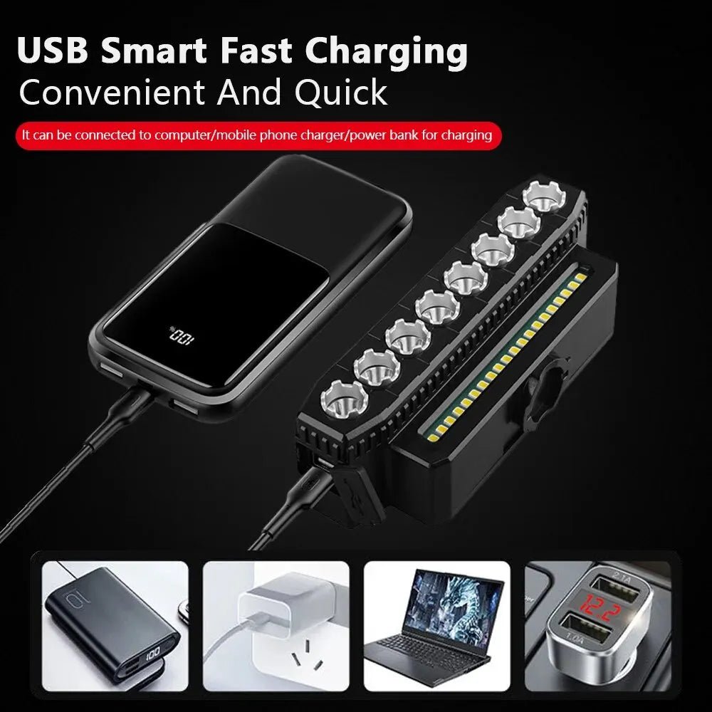 5/8 LED Fahrrad-Frontlicht, USB wiederaufladbar, 130 dB, Fahrradhupe, einfach zu installieren, 6 Modi, Fahrradklingel-Licht - flohmarkt-deutschland.shop
