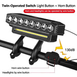 5/8 LED Fahrrad-Frontlicht, USB wiederaufladbar, 130 dB, Fahrradhupe, einfach zu installieren, 6 Modi, Fahrradklingel-Licht - flohmarkt-deutschland.shop