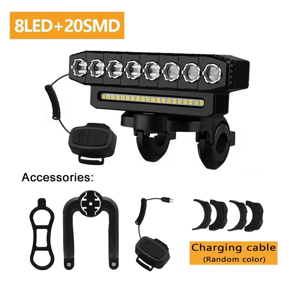 5/8 LED Fahrrad-Frontlicht, USB wiederaufladbar, 130 dB, Fahrradhupe, einfach zu installieren, 6 Modi, Fahrradklingel-Licht - flohmarkt-deutschland.shop