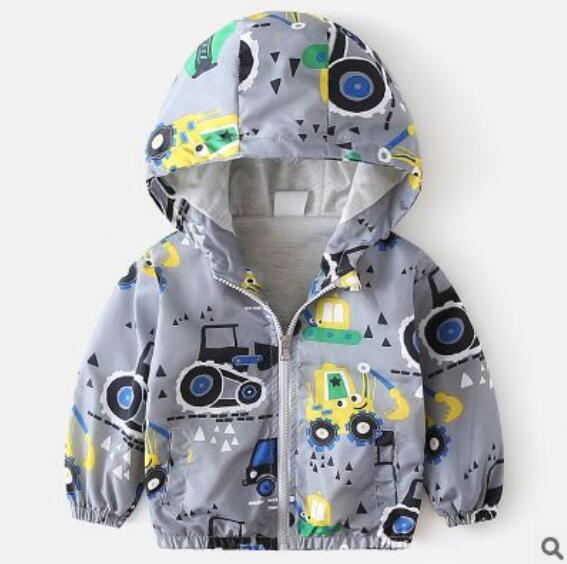 Boys' Casual Hooded Windbreaker Jacket for Spring/Fall