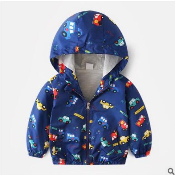 Boys' Casual Hooded Windbreaker Jacket for Spring/Fall