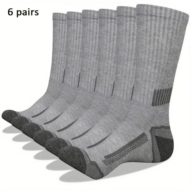 6 Paar Herren-Sportsocken, schweißabsorbierend, bequem und atmungsaktiv, geeignet für Basketballtraining und Laufen im Freien - flohmarkt-deutschland.shop