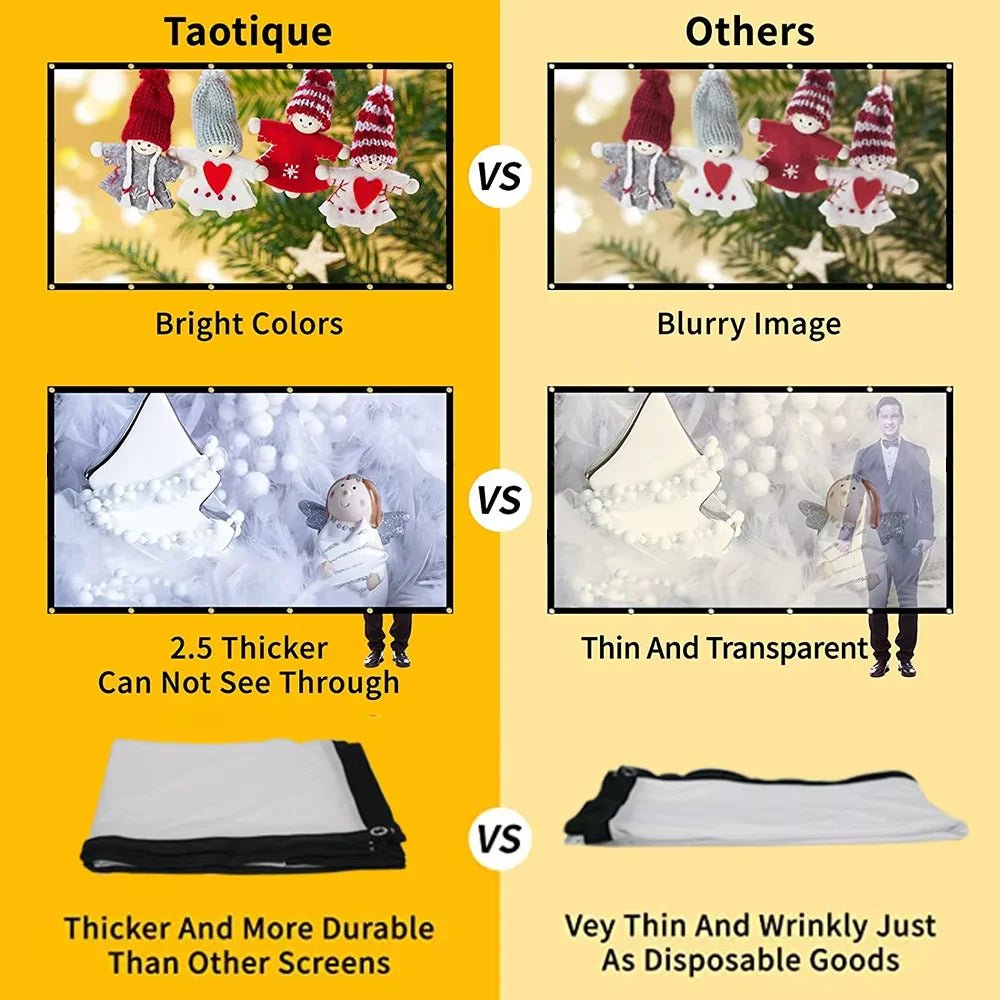 60 72 84 100 120 150 inch Simple Foldable Projection Screen 100inch Curtain 16:9 Outdoor Full HD 2K 4K Projector Screen Curtain - flohmarkt-deutschland.shop
