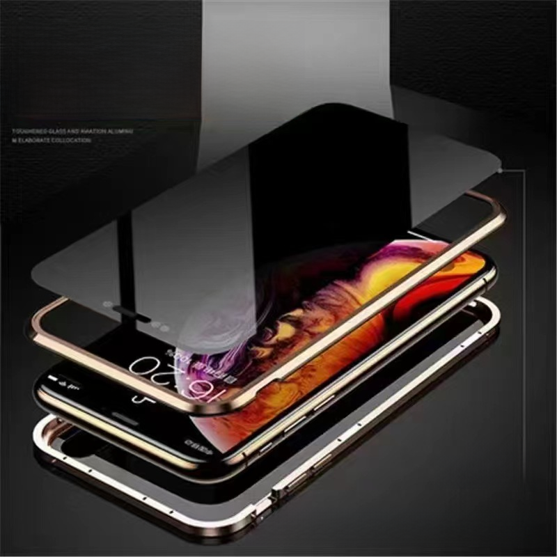 Privacy Tempered Glass Magnetic Phone Case for iPhone 15 Pro Max