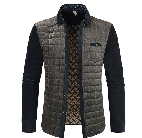 2020 Men's Casual Color Block Plaid Jacket