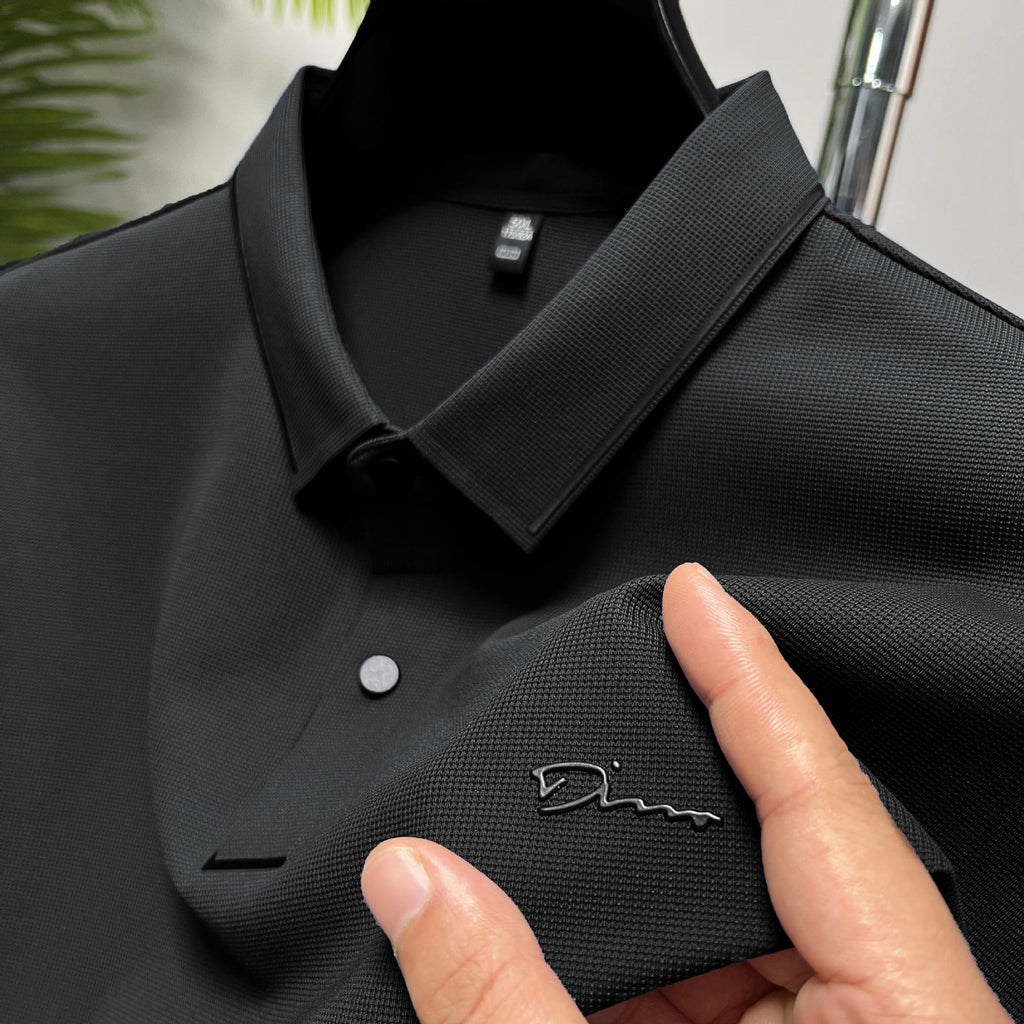 2023 Summer Men's Polo Shirt - Slim Fit Ice Silk Tee