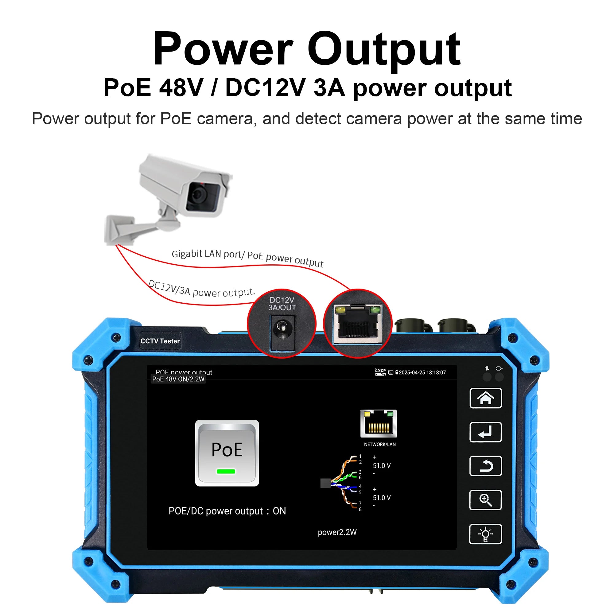 CCTV Tester IP camera ahd mini monitor 4k HDMI VGA IPC tester CCTV poe portable monitor cftv camera cable testing ONVIF PTZ