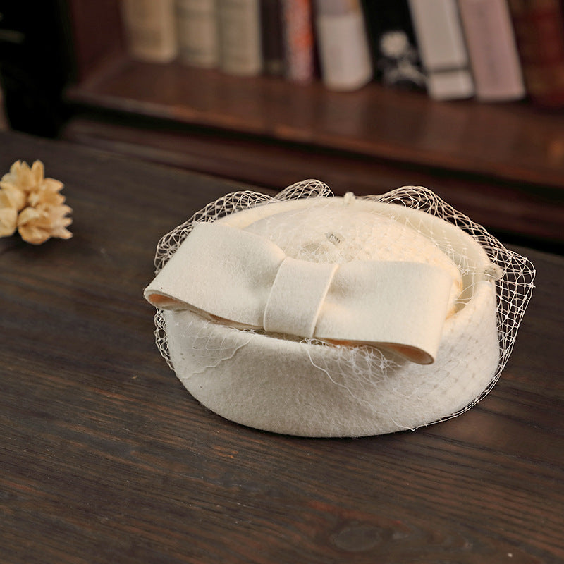 Korean Style Women's Wool Felt Bowler Hat for Winter
