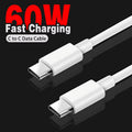 PD 60W USB C to USB Type C Cable Fast Charge Data Cable For Iphone 15 15Pro Huawei Samsung Xiaomi Data Line Black White 1M 2M 3M