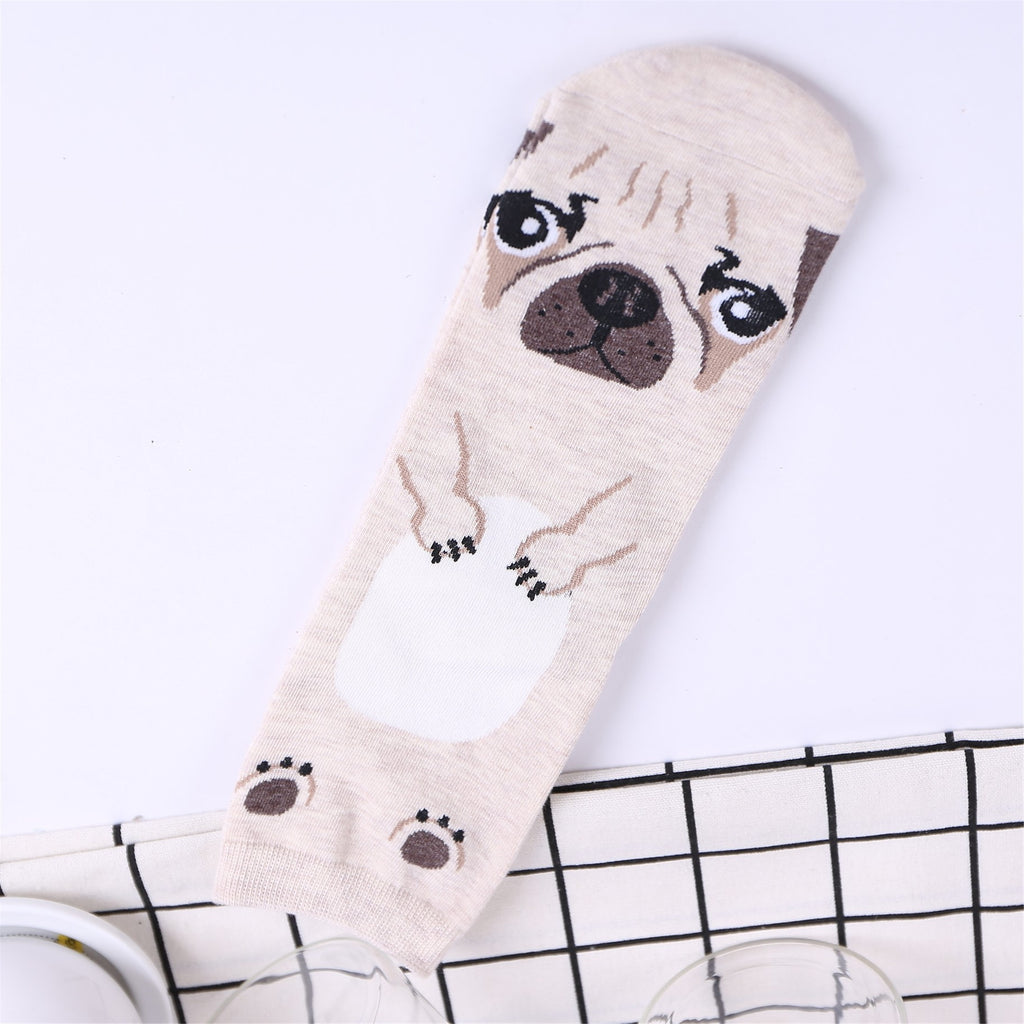 Cute Korean Cartoon Dog Cotton Mid-Calf Socks
