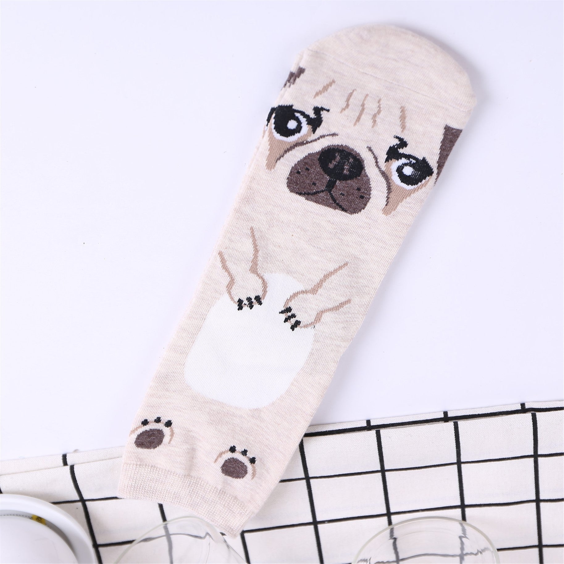 Cute Korean Cartoon Dog Cotton Mid-Calf Socks
