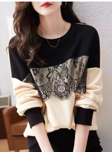 Women's Color Block Long Sleeve Sweater for Autumn