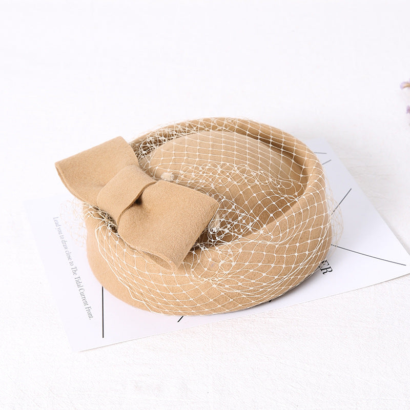 Korean Style Women's Wool Felt Bowler Hat for Winter
