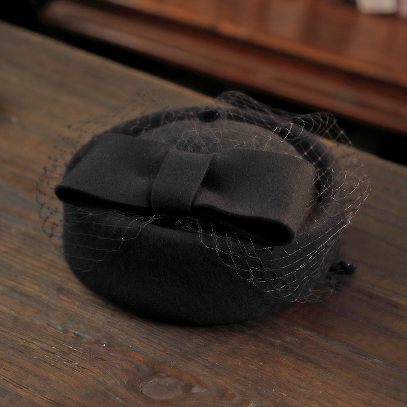 Korean Style Women's Wool Felt Bowler Hat for Winter