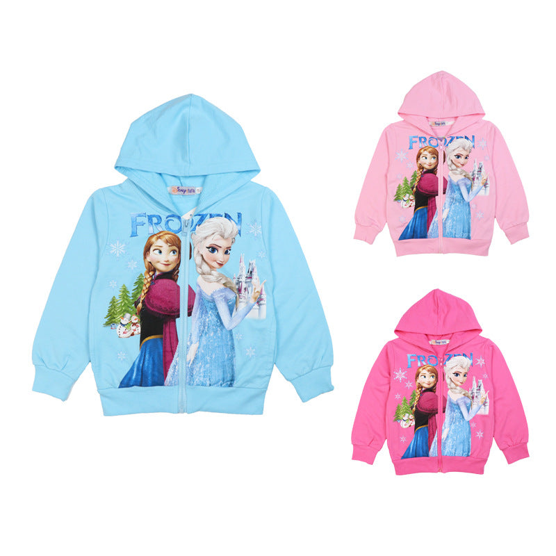 2023 Girls' Cotton Jacket with Hood for Spring and Autumn