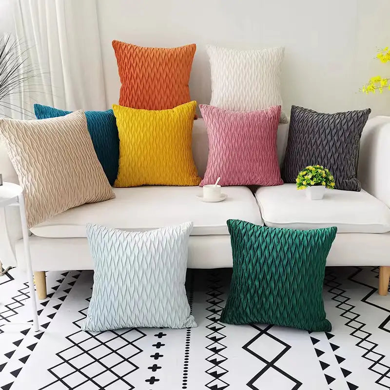 Soft Velvet Square Throw Pillow Case for Living Room