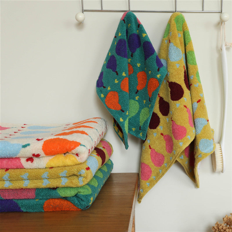 Cute Pear Cotton Soft Absorbent Bath Towel