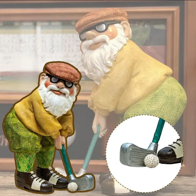1pc Golf Gnome Garden Statue for Year-Round Decor