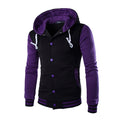 WISH Men's Slim Fit Hooded Baseball Jacket