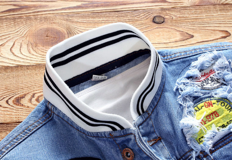 2020 Men's Slim Fit Denim Jacket with Stand Collar