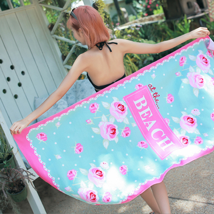 Pink Rose Microfiber Oversized Beach Towel for Travel