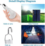 7W Solarleuchte – Wasserdichte, per USB aufladbare Hängeleuchte mit Notlichtfunktion – Solarbetriebene Lampe für Innen- & Außenbereich – Solarbirne mit Solarpaneel - flohmarkt-deutschland.shop
