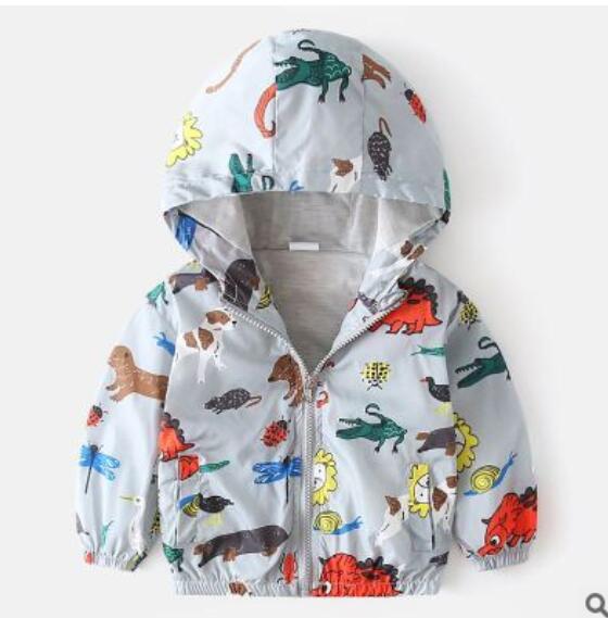 Boys' Casual Hooded Windbreaker Jacket for Spring/Fall