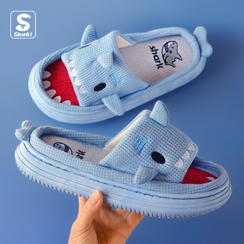 Cute Shark Slippers for Women - Indoor Non-Slip Linen