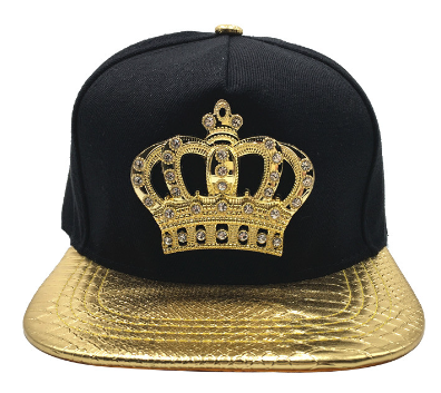 Baseball Cap with Crown Metal Logo for Hip Hop Style