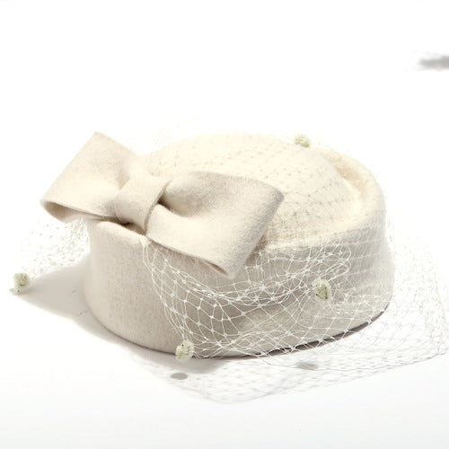 Korean Style Women's Wool Felt Bowler Hat for Winter
