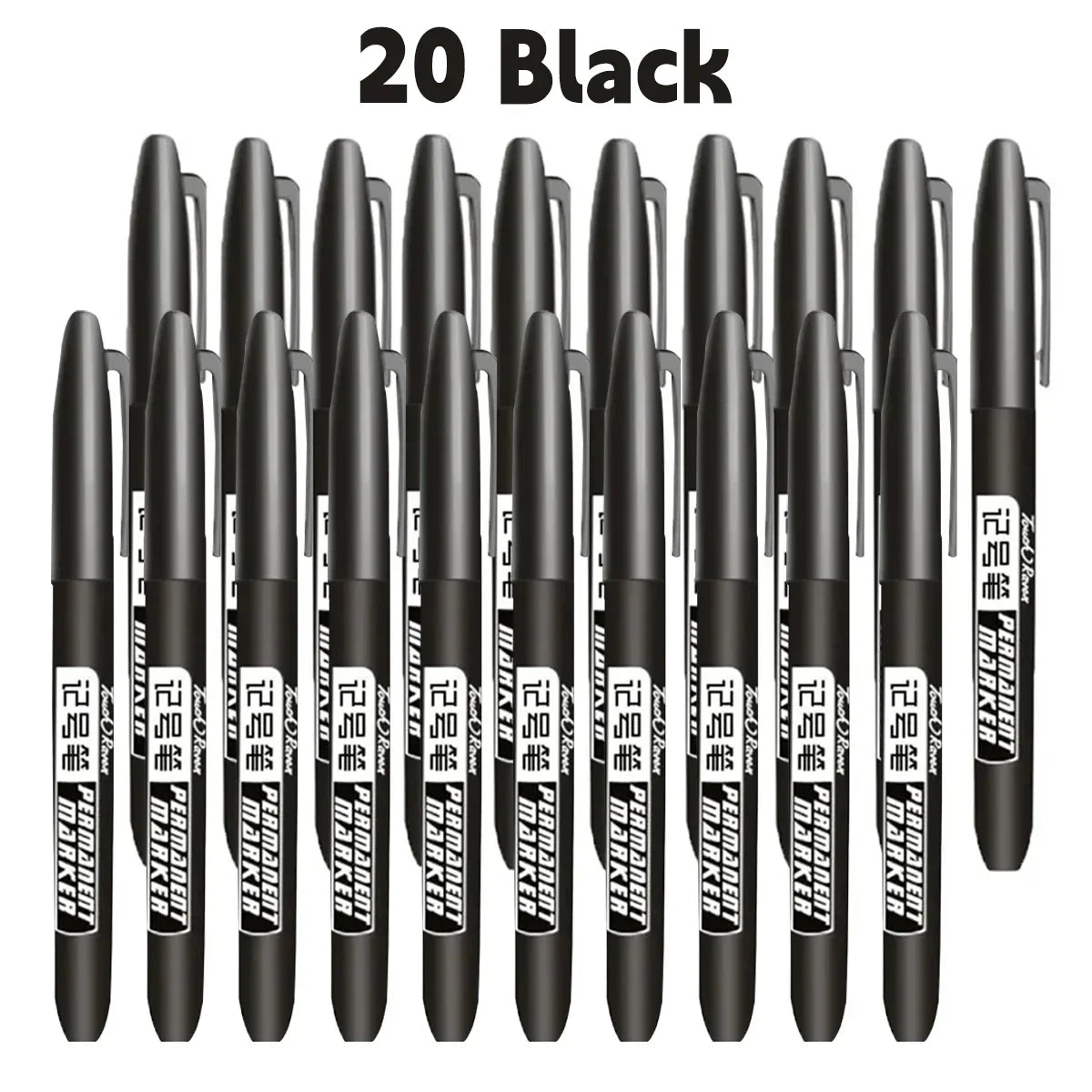 6PCs/Set Permanent Marker Pen Fine Point Waterproof Markers Thin Nib Crude Nib Black Blue Red Ink 1.5mm Fine Color Marker Pens