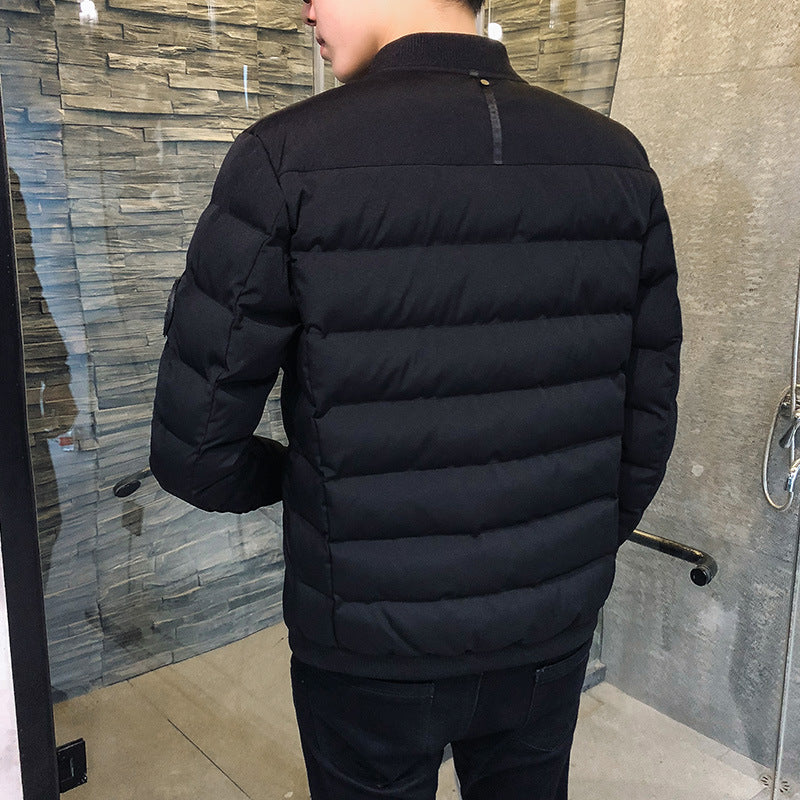 Winter Slim Fit Men's Cotton Jacket with Stand Collar