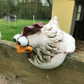Funny Chicken Fence Resin Garden Statue for Home Decor