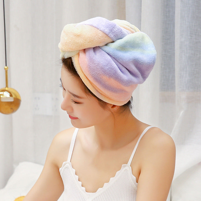 Rainbow Microfiber Bath Towel for Quick Drying Hair