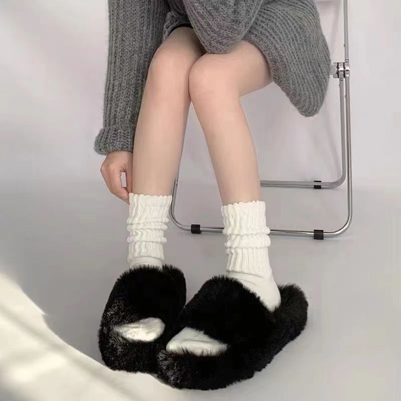 Trendy Japanese Style Mid-Calf Solid Color Socks